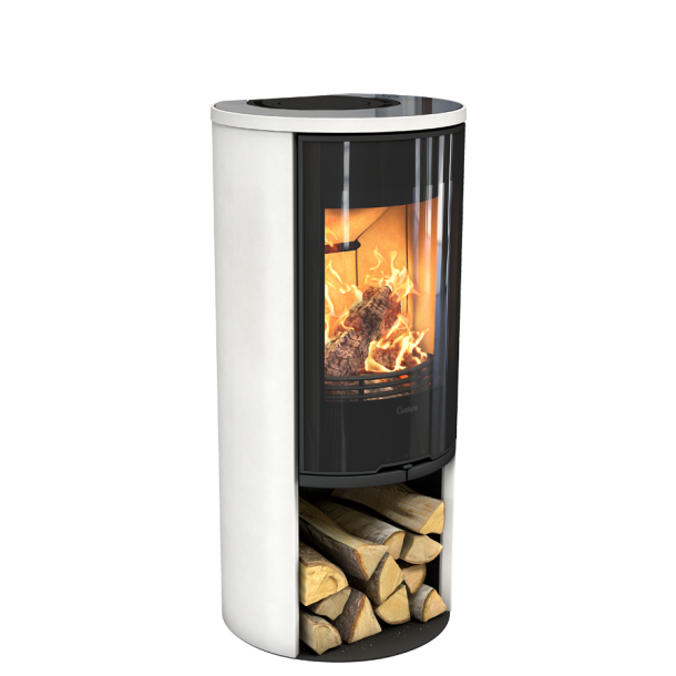 Contura 510G style hvid med glastop