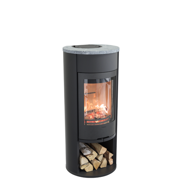 Contura 610 style sort med fedtstenstop