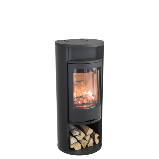 Contura 610 style sort med varmehylde