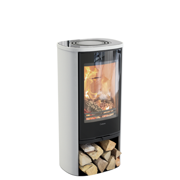 Contura 810G style hvid med glastop