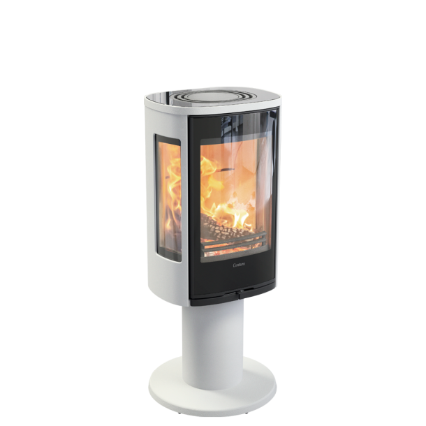 Contura 886G style hvid med glastop