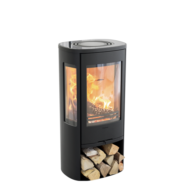Contura 856 style sort med glastop