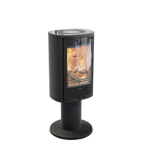 Contura 870G style sort med glastop