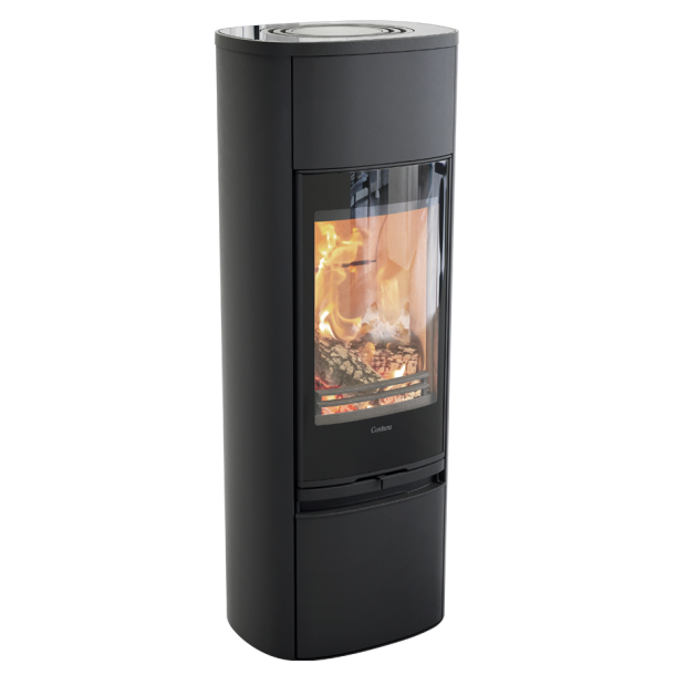 Contura 890G style sort med glastop