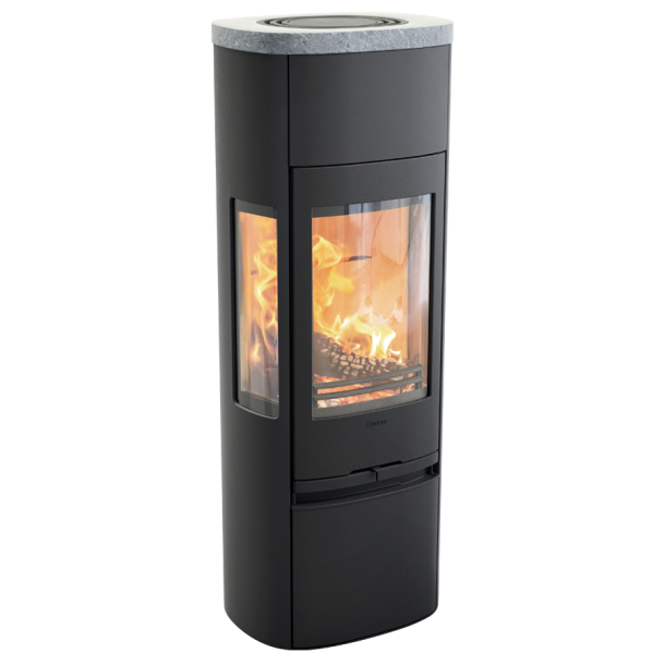 Contura 896 style sort med fedtstenstop
