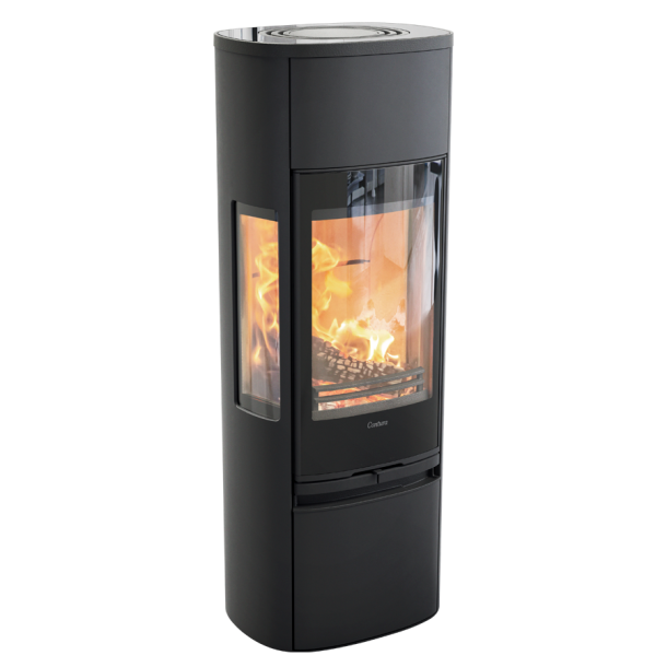 Contura 896G style sort med glastop