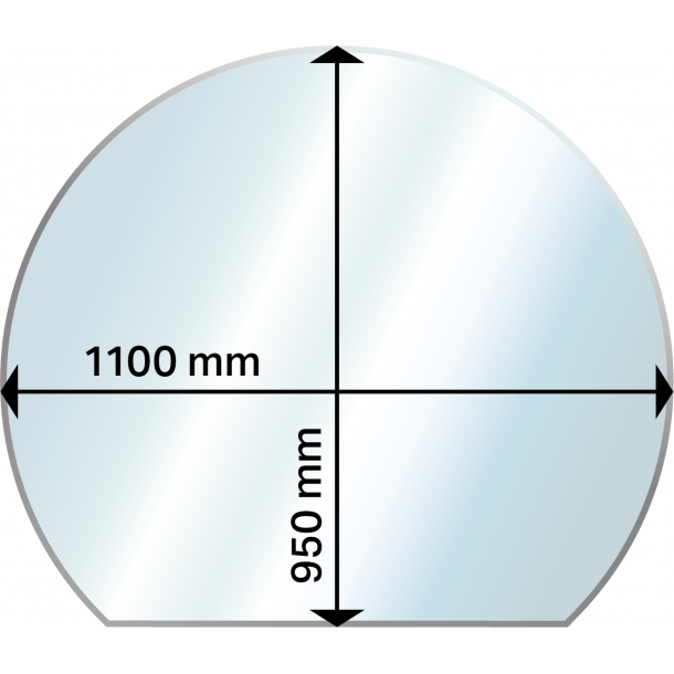 Glasgulvplade rund med bagkant