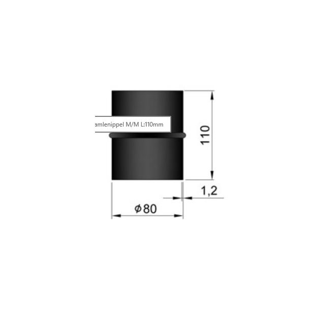 Samlenippel 80 M/M 110mm